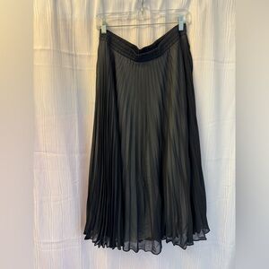 Max Studio Black Pleated Midi Skirt for Cocktail